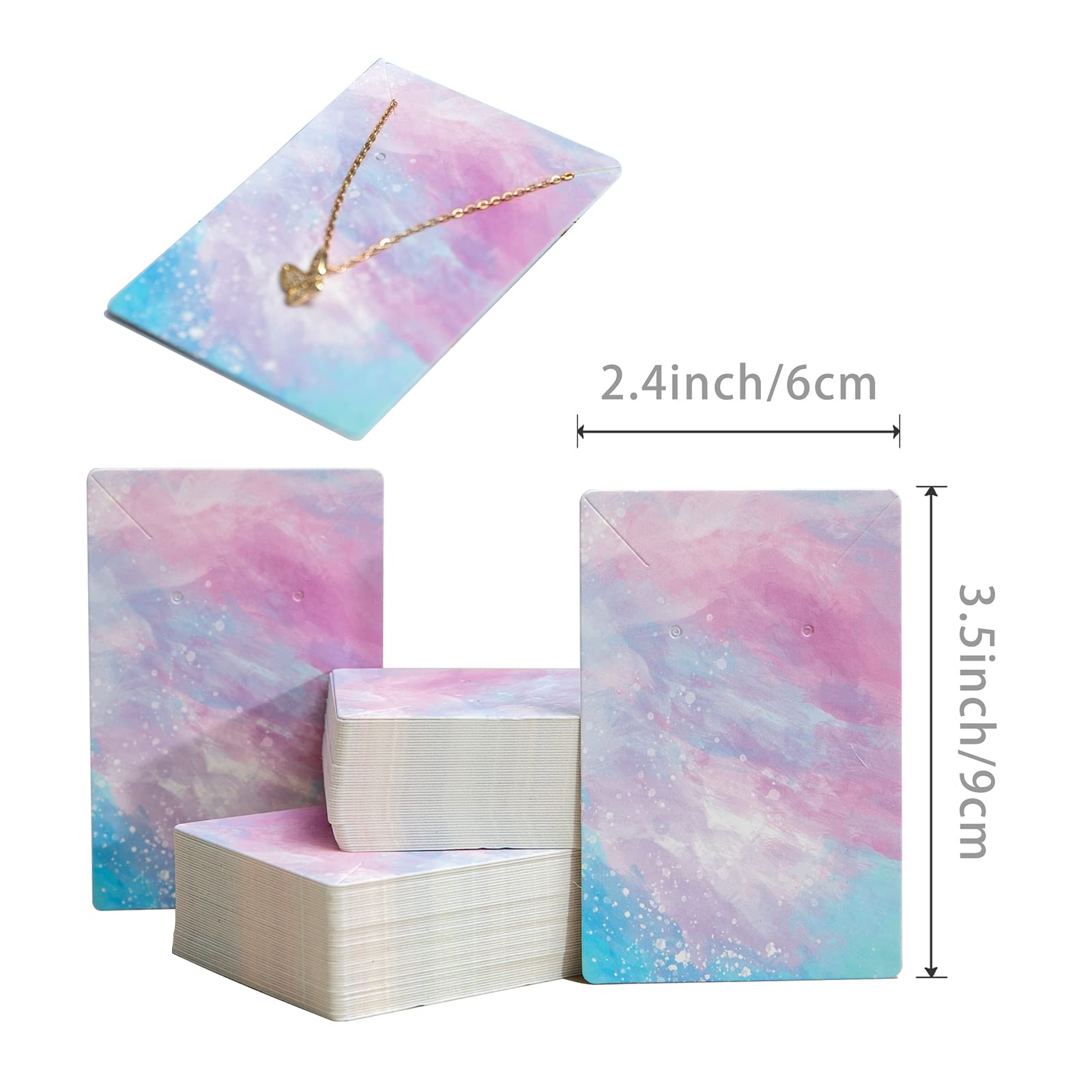 Lamantery Cloud Printing Necklace Cards with Bags Earring Cards Sets for Display Jewelry Display Hanging Card 3.5