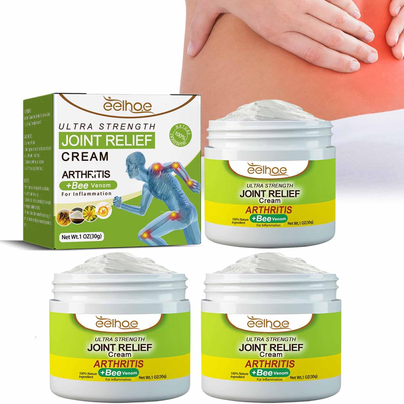 3Pcs Joint & Bone Therapy Cream - Joint Relief Cream, Beevana Bee Venom Joint and Bone Therapy Cream, Beevana Bee Venom Pain Relief Cream, Relieve Joint Pain Naturally, for Whole Body