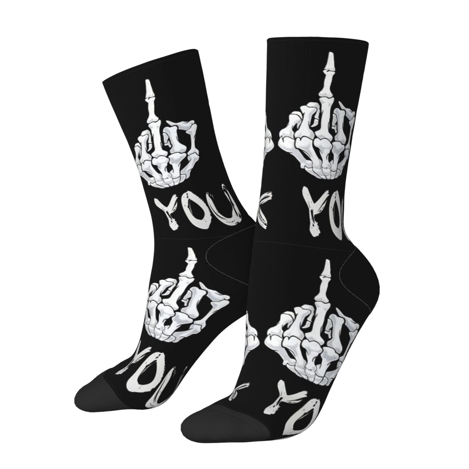 Anceky Unisex As Pic Skull Middle Finger Socks Men And Women