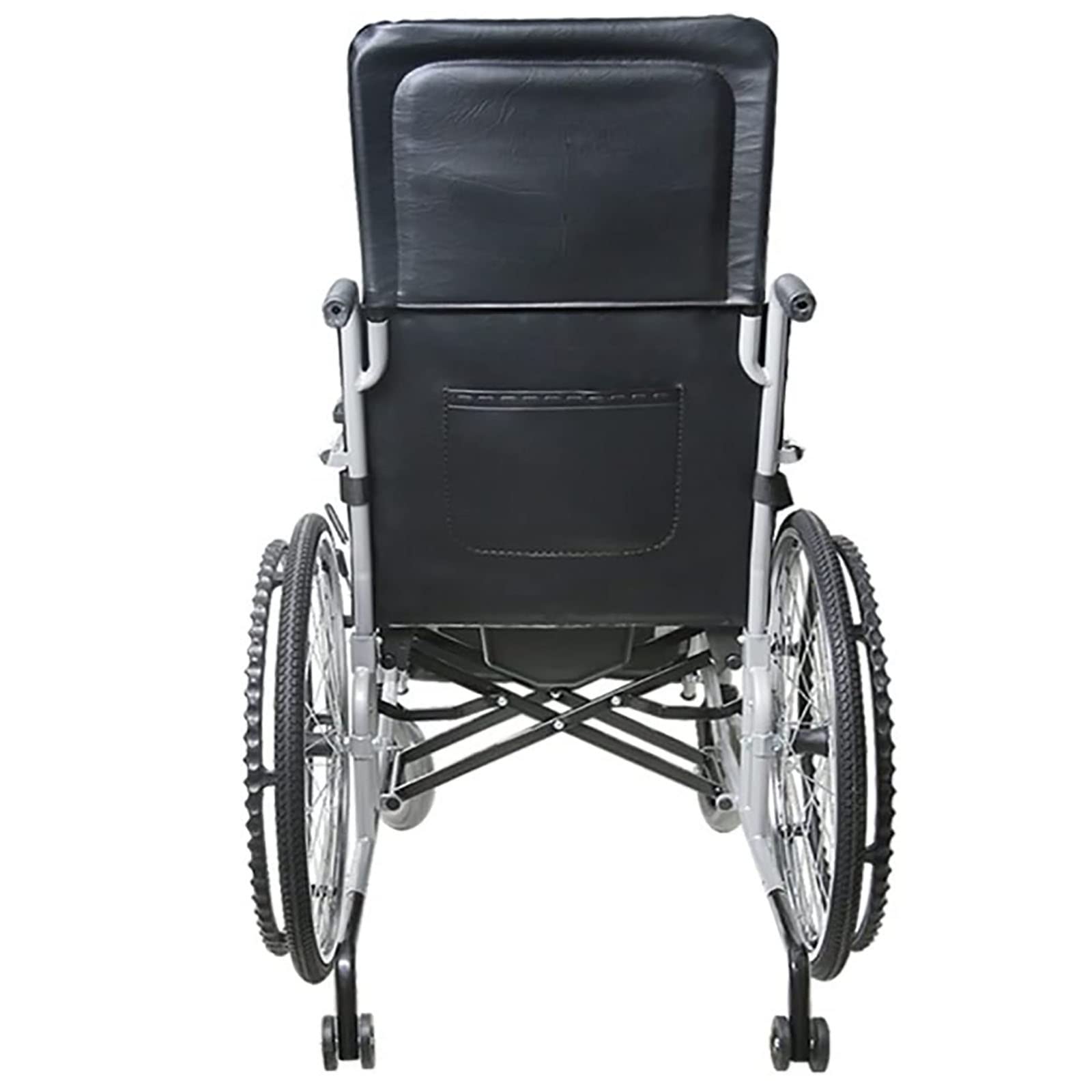 PEAMAN Ultra Ligero Plegable Silla de Ruedas, Reclinable estándar con reposacabezas extraíble Ayuda a la Movilidad Silla de Viaje cómoda y...