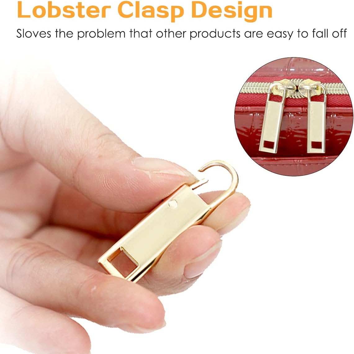 Metal Zipper Handle Replacement for Shoes Luggage, Suitcase, Bag, Jacket - 8PCS Repair Tabs (Gold) - Image 4