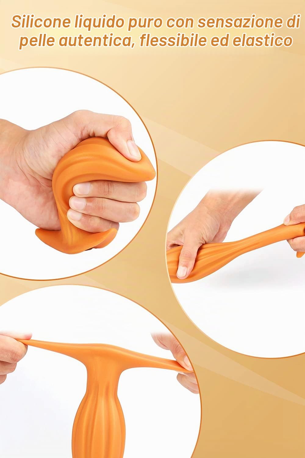 Plug anale, dildo anale in silicone liquido super morbido con e scanalatura, plug anale per principianti e utenti avanzati Roluck (XXL)…