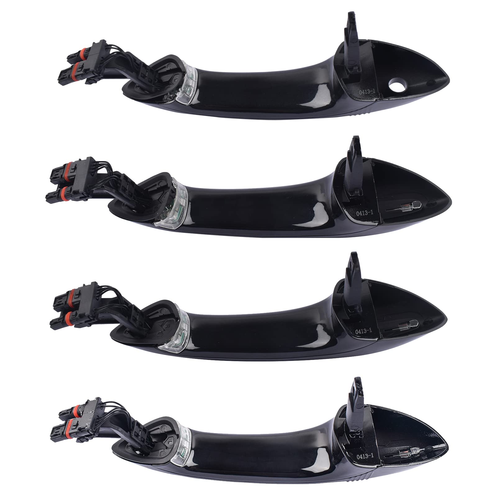 Lot de 4 poignées de porte avant et arrière noires 51217231931/2/3/4 compatibles avec 5' F07 F10 F11, 6' F06 F12 F13, 7' F01 F02 F03 F04