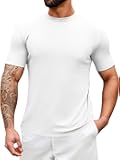 Mens Mock Turtleneck T-Shirt Causal Knit Tee Tops Short Sleeve Slim Fit Undershirts