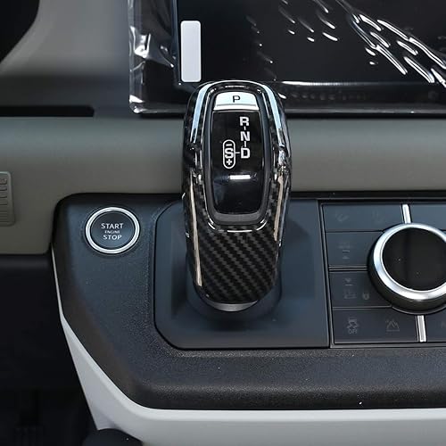Miniatura 4 de CHEYA Cubierta de plástico ABS para palanca de cambios para consola central de automóvil para Land Rover Defender 110 2020 (estilo de fibra de