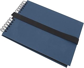 Álbum de Recortes para bebé, Cinta Adhesiva, 6 Lápices de Colores, Plantilla de Pintura, Diario de bebé, Libro de Memoria Resistente para Grabar Recuerdos (azul oscuro)