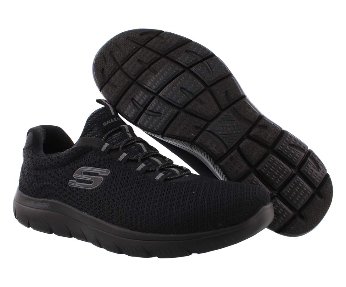 Skechers Summits Mens Shoes Size 7.5, Color: Deep Black Mesh Trim-Multi-Colored