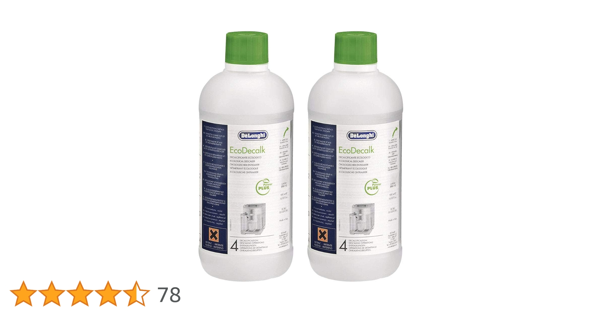 デロンギ　抽出ユニット新品　2個セット　おまけ除石灰剤 Amazon.co.jp : デロンギ (DeLonghi) 1000ml (500 ml ×2本）除