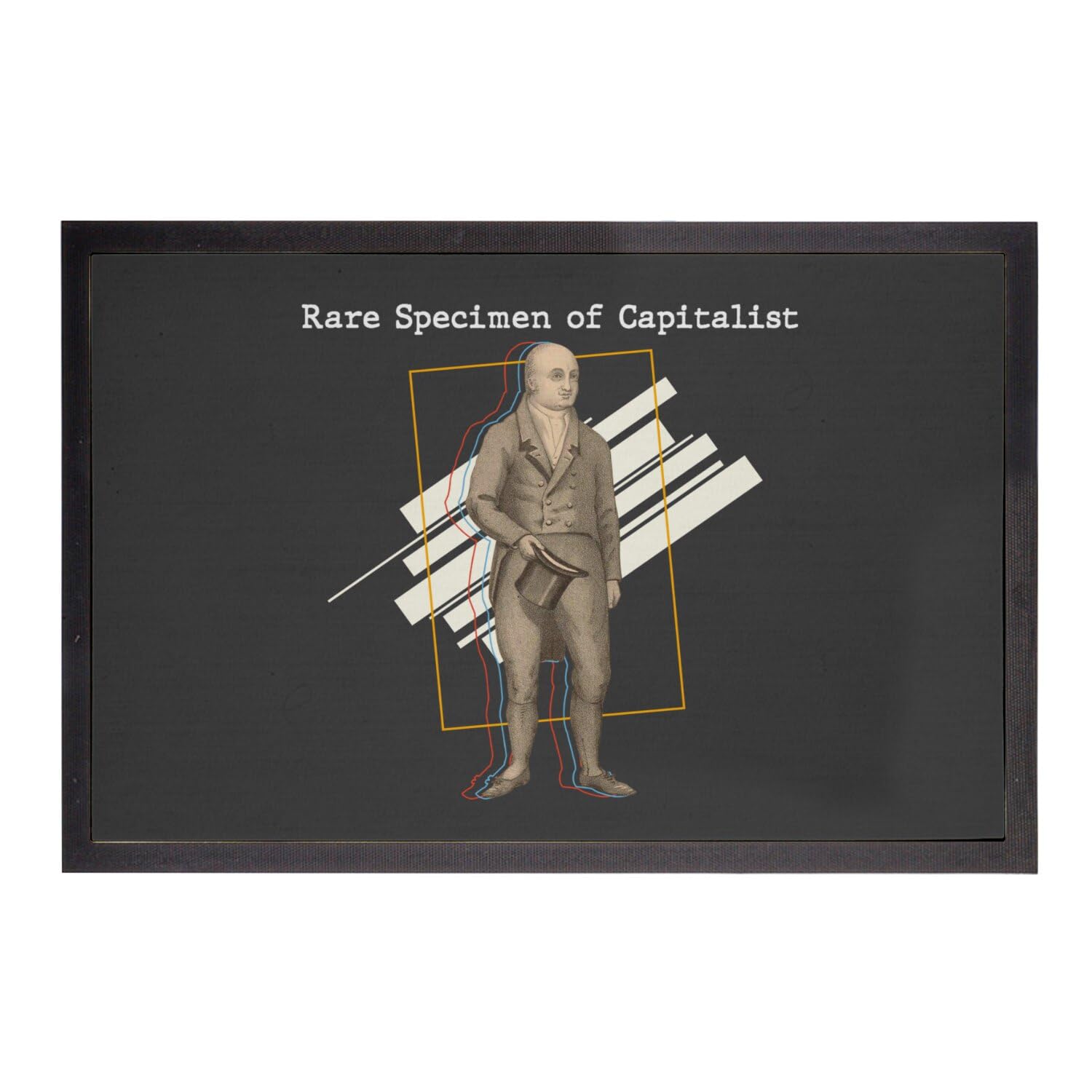 Paillasson noir chic tapis d'entrée humour ancien illustration capitaliste pour maison