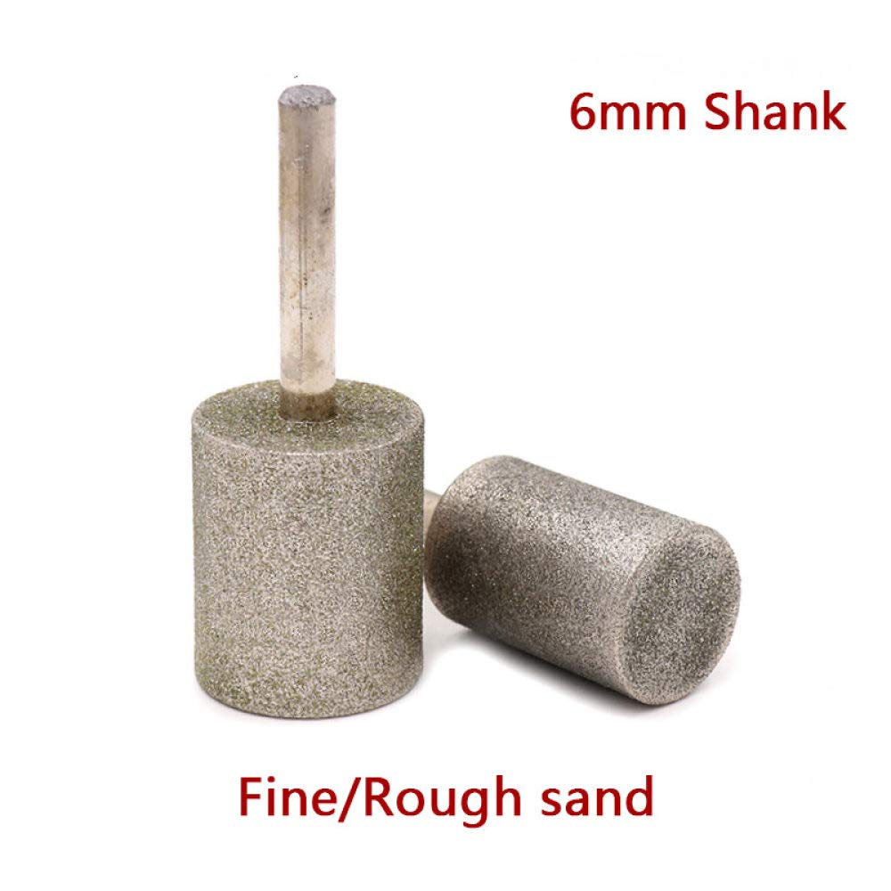 Diamentowe wiertarki Trzonek 6 mm, typ cylindryczny 8-25 mm, galwanizowana głowica szlifierska z diamentu, narzędzie korundowe, frezy do rzeźbienia w jadeicie, szlifowanie precyzyjne, gruboziarniste(2