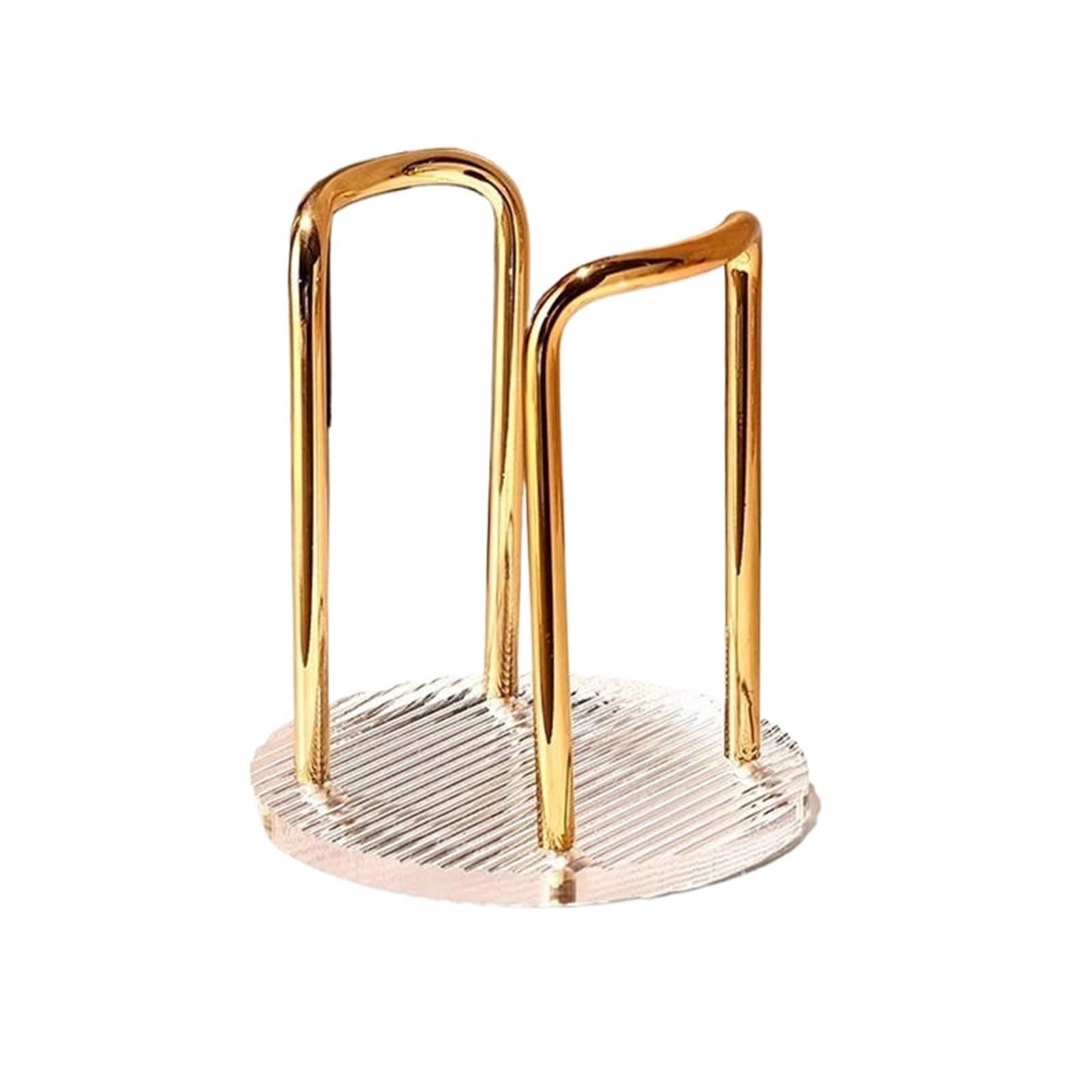 Ikfgtjre Single Gold Paper Cup Holder Cup Storage Holder Water Tea Cups Dispenser Rack Shelf With Longer Stick Mug Display Stand Home Organizer For The Kitchen(Single Gold)