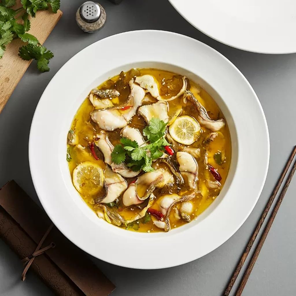 Ensaladera grande de cerámica, cuenco hondo para vajilla del hogar y hotel, perfecto para verduras, frutas, aperitivos y ramen. Ideal para servir y entretener.