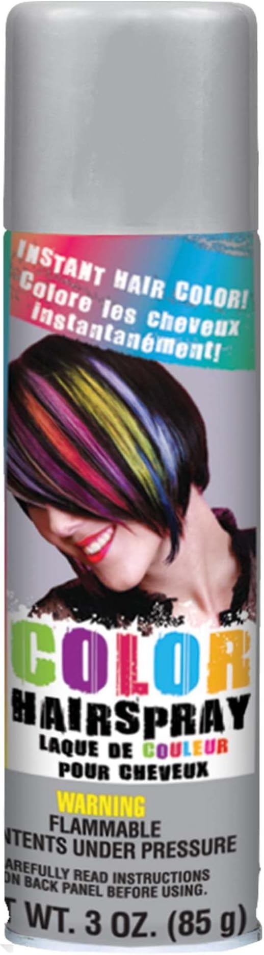 Silver Hair Spray Color - 3 oz. (1 Count) - Instantly Transforms Your Look, Ideal for Parties & Cosplay