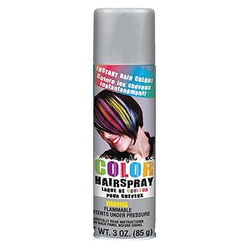 Amscan Colour Hair Spray, 3 oz, Silver