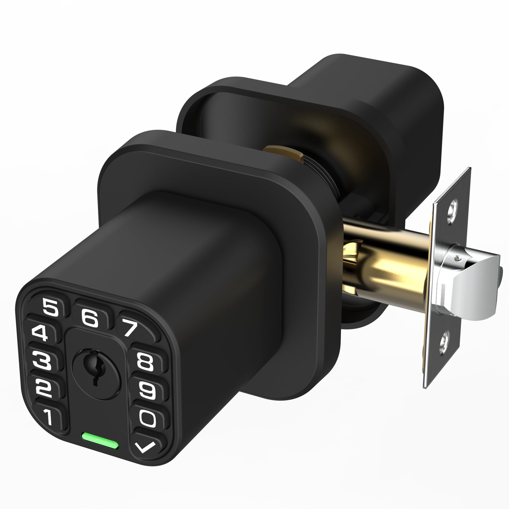 Richelock Square Door Knob with Keypad, Keylees Entry Door Lock