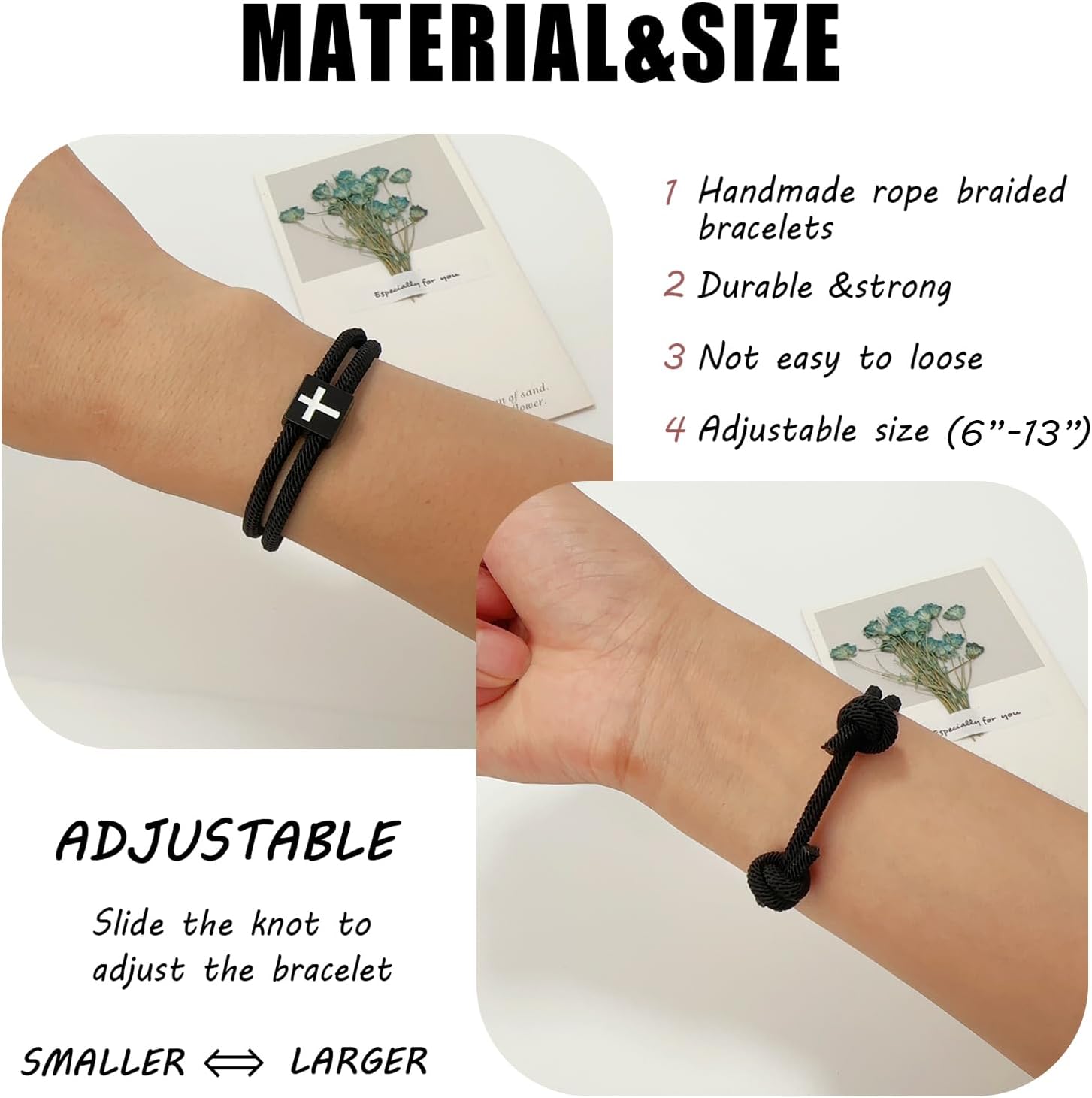 Religious Baptism Cross Bracelet Gifts for Youth,Hang Loose Infinity and Vintage Cross Bracelet Gift for Son and Men, Christian Bracelet Gifts for Men - Image 4