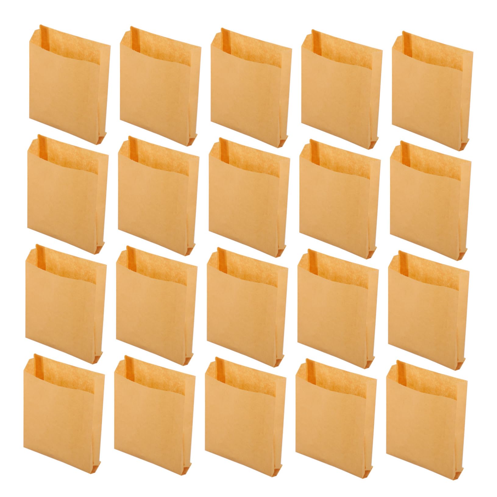 50pcs Fried Food Bags Kraft Paper Oil Proof Packaging for Fries