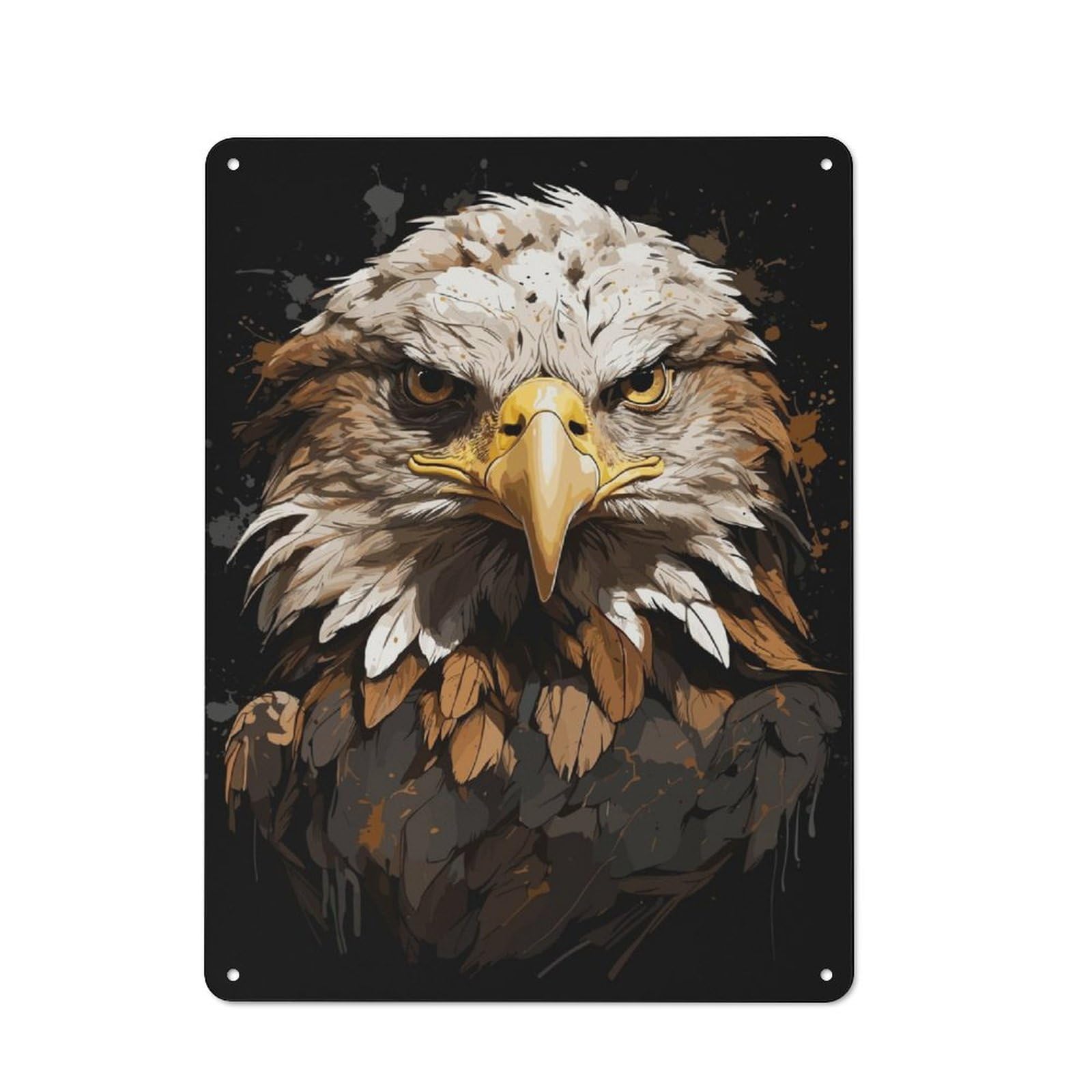 Junmoney Eagle Animals Metal Wall Sign 40X30cm, Retro Decor For Hallway Wall, For Wall Display Collectors