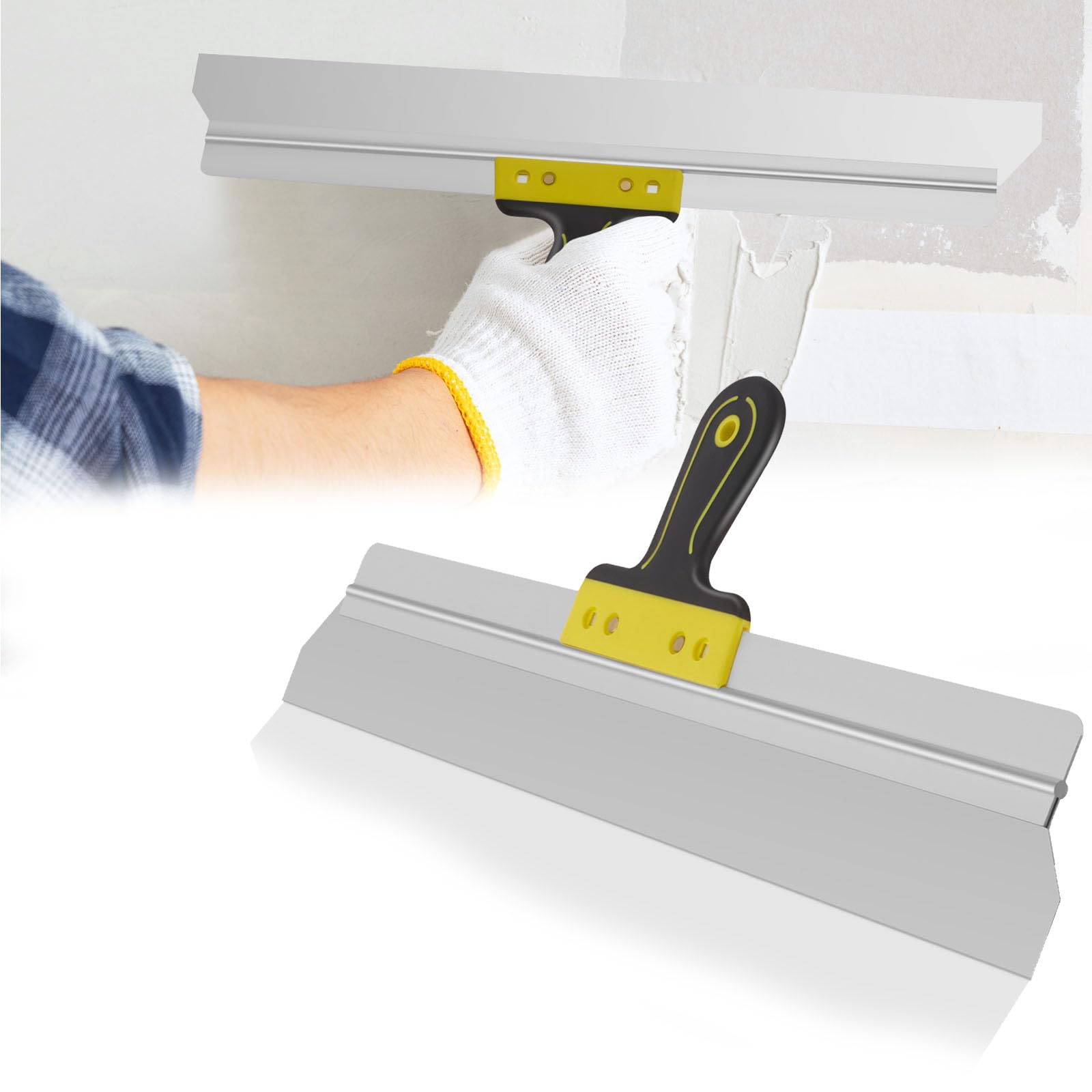 Spatula, Stainless Steel Plasterboard Spatula With Ergonomic Handle Blade Thickness: 0.65 mm, Width: 600 mm, Flat Trowel Roller Trowel Tool For Plastering And Renewal
