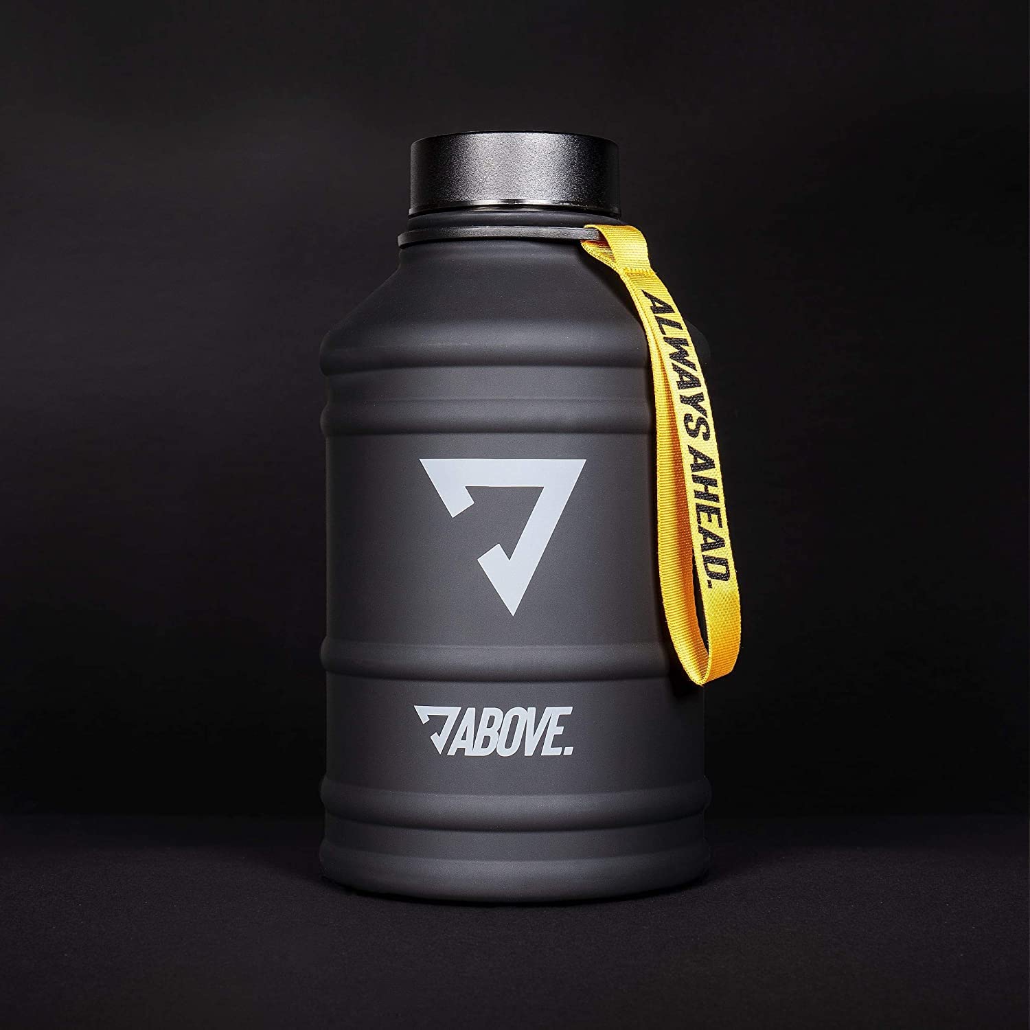 ABOVE. Borraccia in Acciaio Inox 1.3L / 2.2L – Senza BPA, Robusta e a Prova di Perdite – con 2 Tappi Inclusi per Fitness, Sport e Outdoor – Non termica (1.3L Nero)