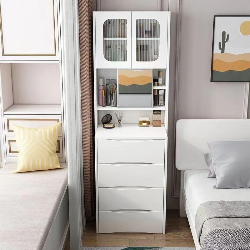 3 in 1 Makeup Vanity Desk Set with Mirror Light Compact Vanity Desk with 3 Drawers for Bedroom and Living Room Installation Accessories Included