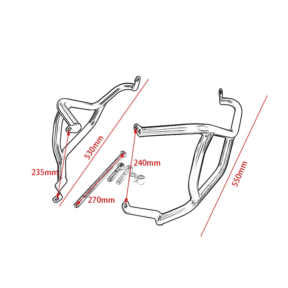 US Stock!! Motorcycle Black Steel Highway Crash Bars Crashbar Stunt