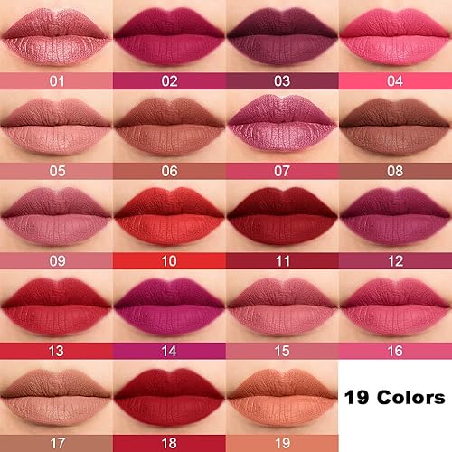 Miniatura 5 de evpct 1 unids lápiz labial mate rojo y lápiz labial delineador lápiz lápiz conjunto para las mujeres Lip Stain Larga duración impermeable labiales