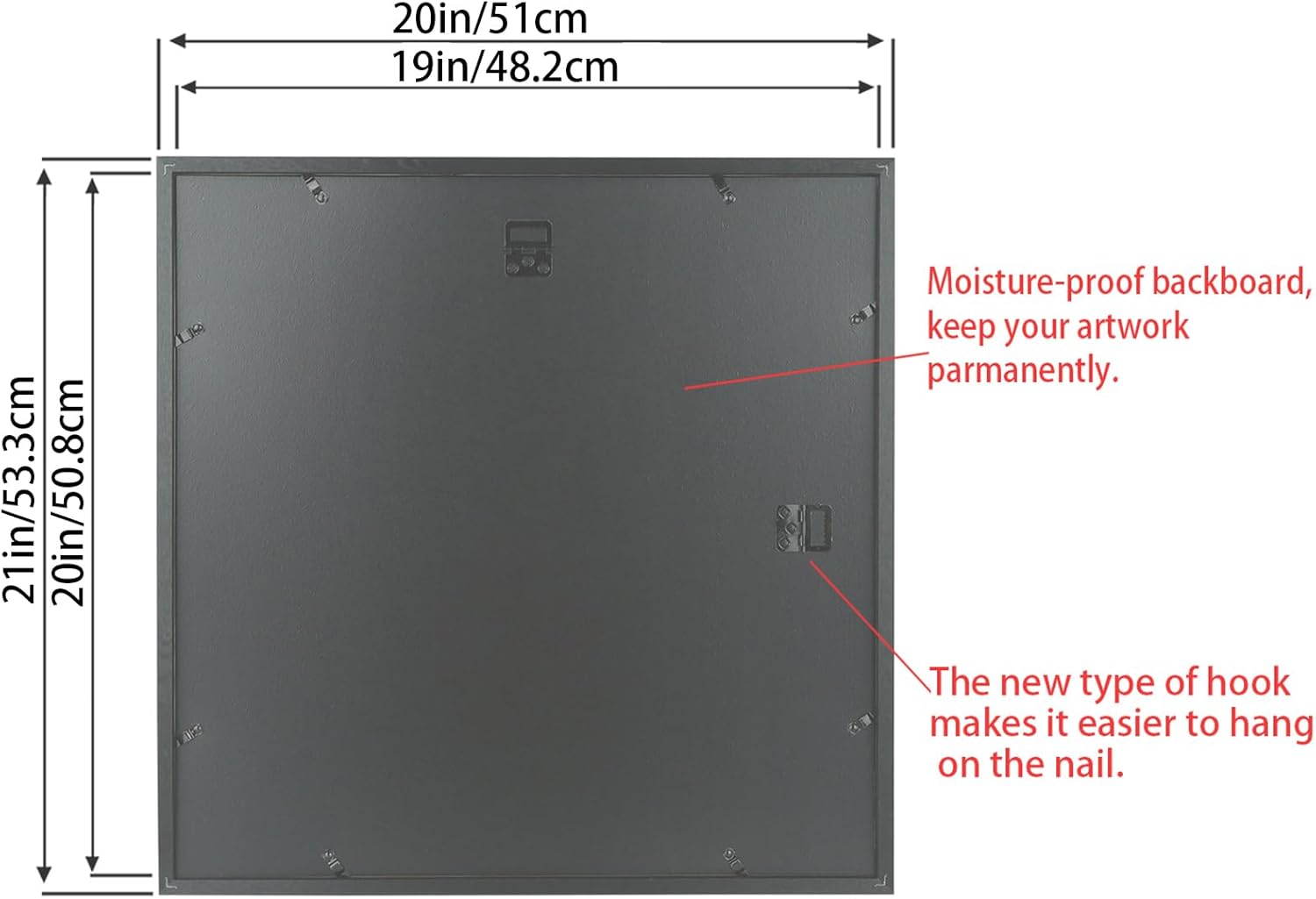 Mxtallup 19x20 Picture Frame Solid Wood 19x20 Poster Frame for Wall Photo Frames Family Black (T22B1920)