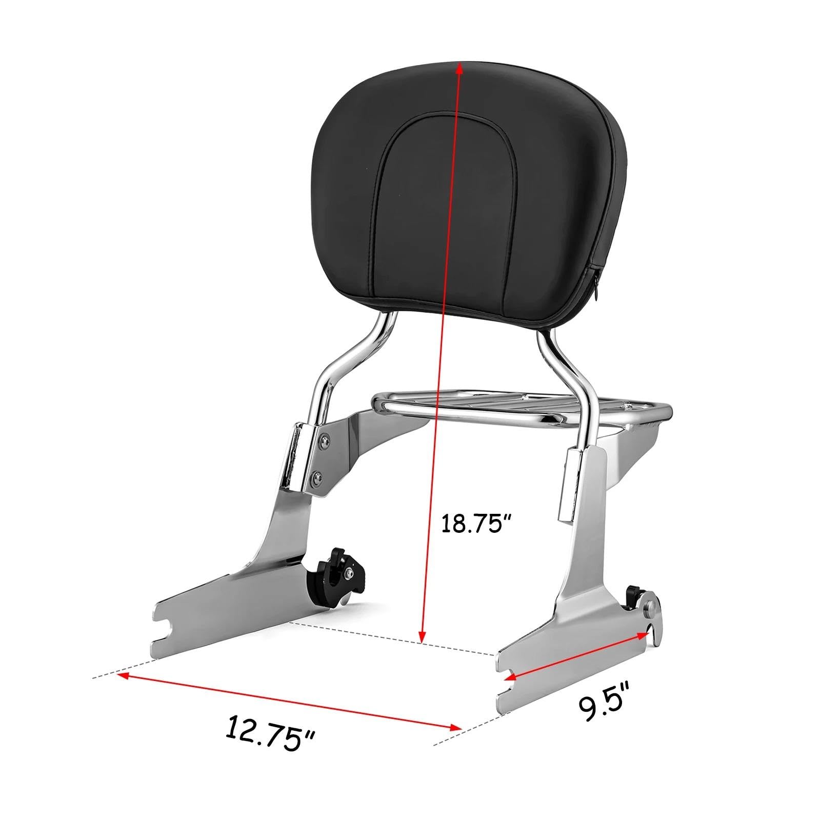 Accesorios para Motocicletas Compatibles con Guardabarros De 200 Mm, Respaldo Pasajero, Barra Sissy Portaequipaje para Harley Softail Cross para Bones FLSTSB 2007 En Adelante