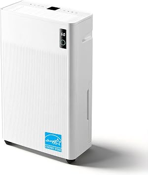 DOGHLY 4000 Sq.Ft Energy Star Dehumidifier, 50 Pints/Day, Portable Dehumidifiers with Drain Hose & 1.7 Gal Water Tank, Intelligent Humidity LED Display, Quiet Dehumidifier for Home Basement Bedroom
