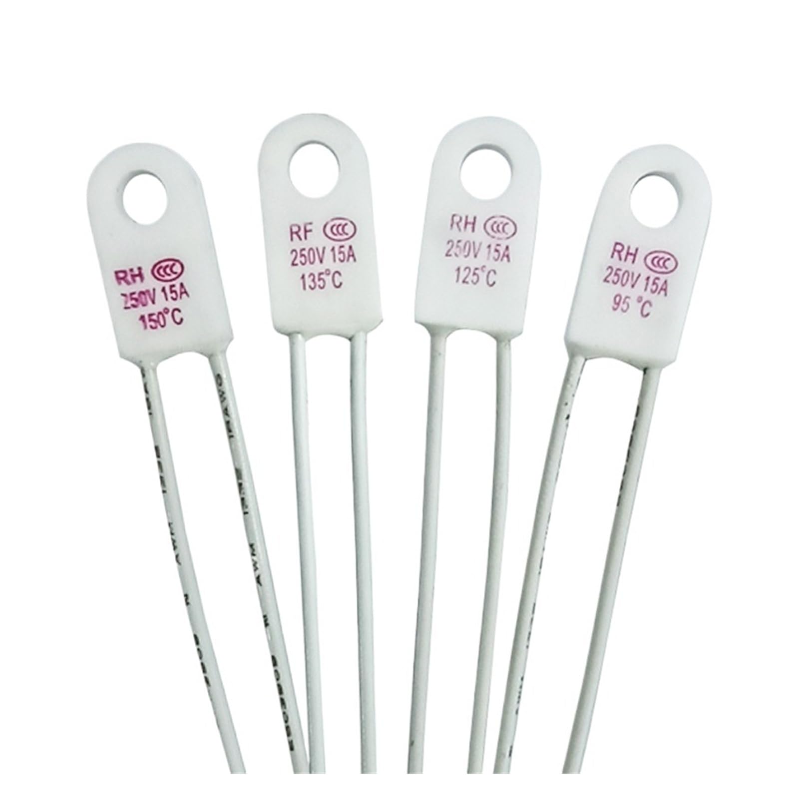 EJPPDHCO 5PCS RH 95C 115C 125C 130C 135C 150C 180C 230C 240C Degree RH cutoff temperature fuse 15A 250V fan motor thermal fuse(135C-15A 180C-15A)