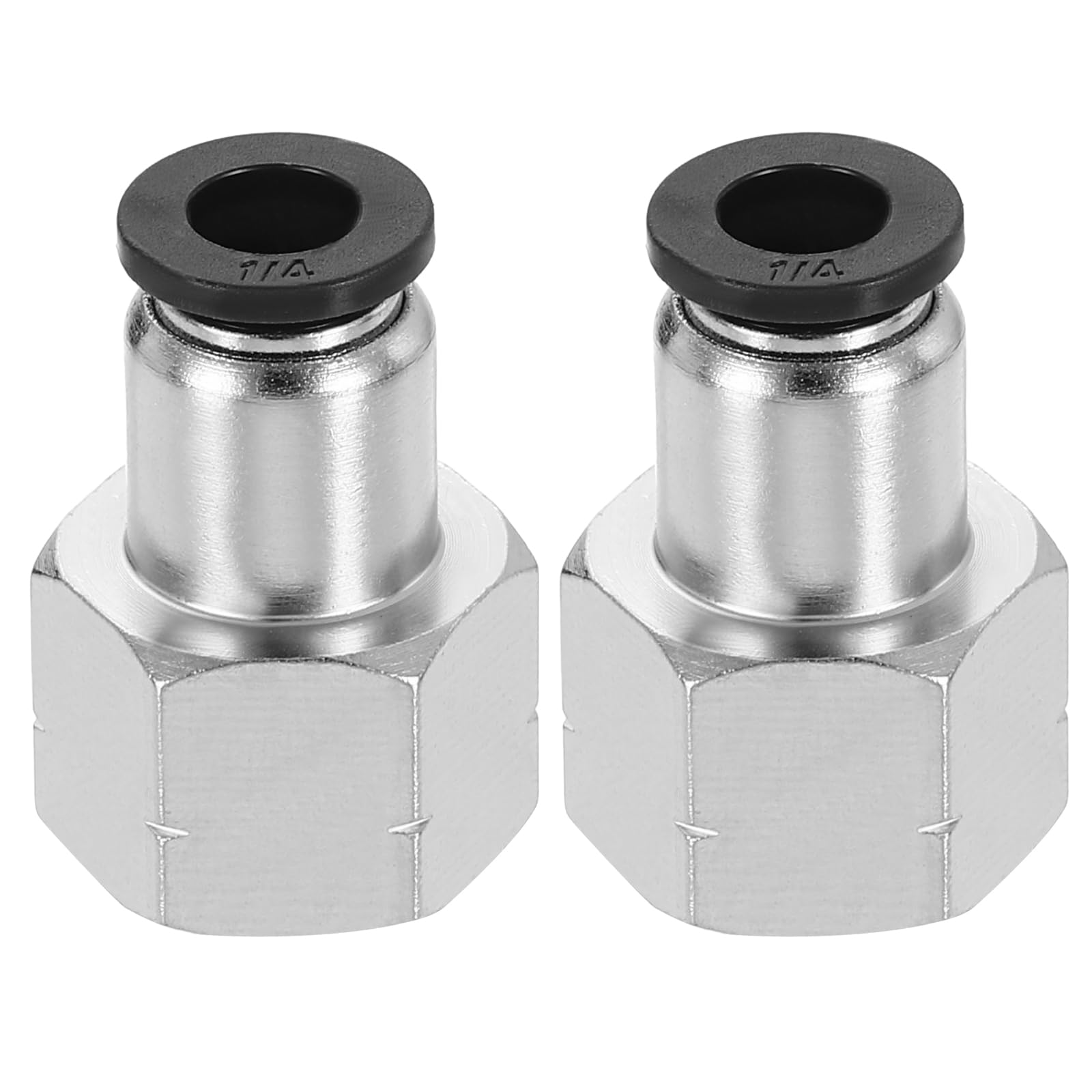 uxcell 2Pcs Push to Connect Fittings, 1/4" Tube ODx1/4" NPT Female Thread Straight Pneumatic Connector for Hydraulic and Pneumatic Systems