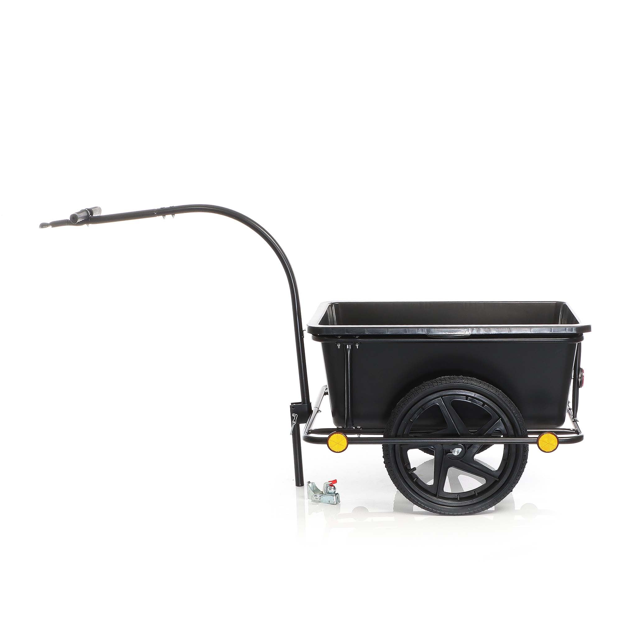 Wiltec Fahrrad Lastenanhänger 158x69x51 cm bis 80 kg, Fahrradanhänger mit 90 L Transportwanne, Kupplung und Luftreifen, Handwagen Anhänger für Fahrrad