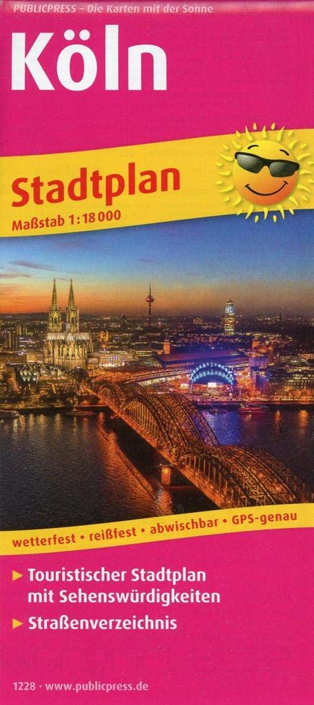 Köln: Touristischer Stadtplan mit Sehenswürdigkeiten und Straßenverzeichnis. 1:18000 (Stadtplan: SP)
