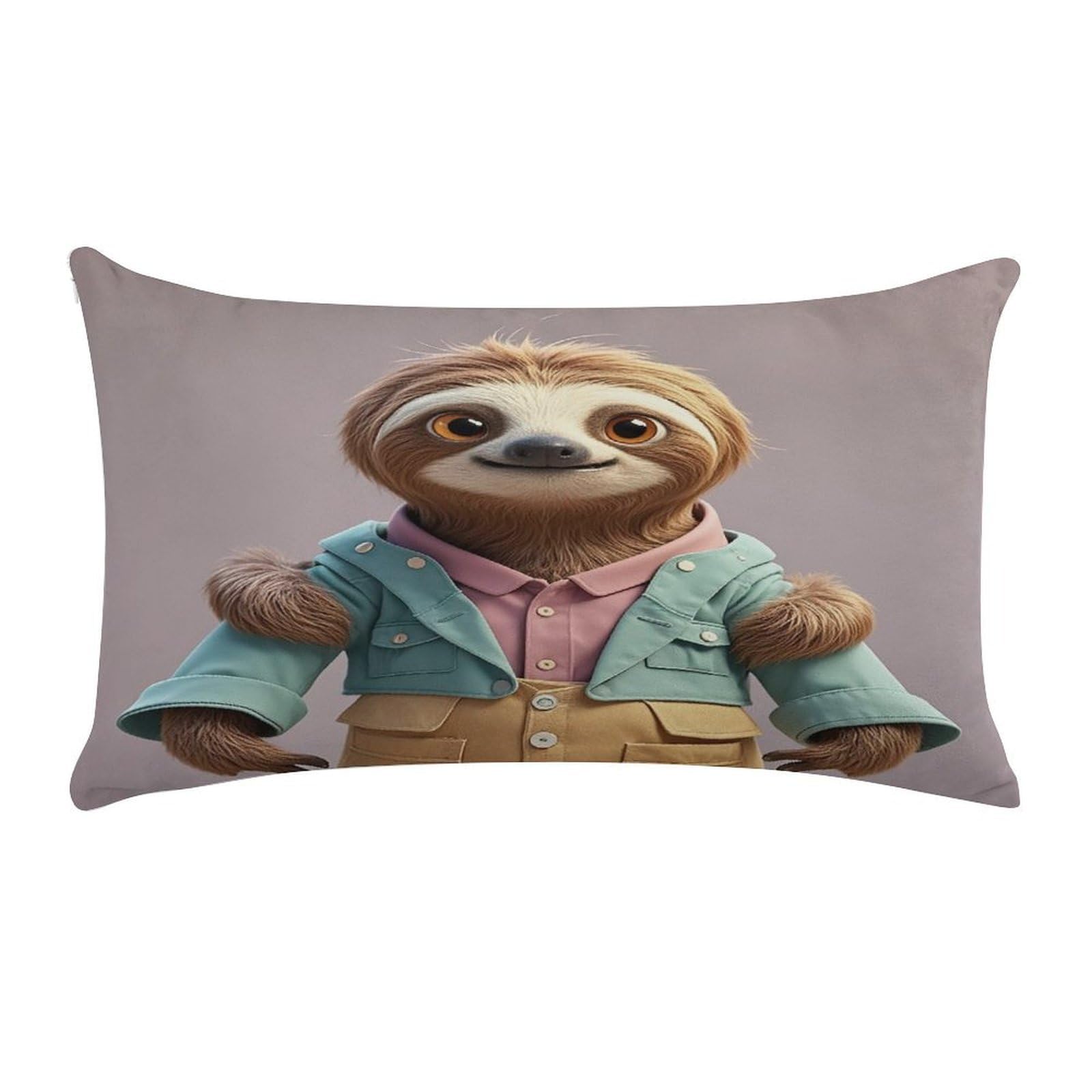 Sloth Pillow Case Decorative Rectangle Throw Pillow Cover Soft Plush Pillowcase Cozy Cushion Case Modern Pillow Sham Cushion Cover for Bedroom Sofa Couch 20 X 12 Inch
