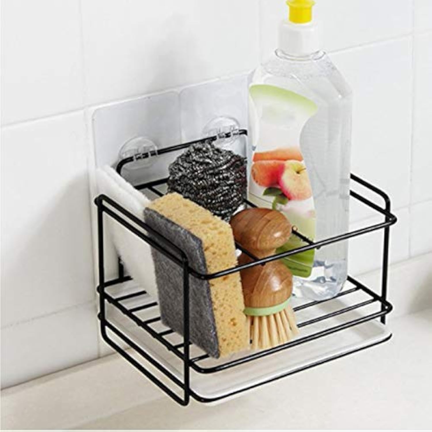 Zollyss Sponge Holder Soap Drain Storage Rack Kitchen Sink Organizer Tools Rag Dishcloth Brush Holder Iron Shelf Bathroom Organizer-Black, Utensils (B08W28NMF3) Amazon Price History, Amazon Price Tracker