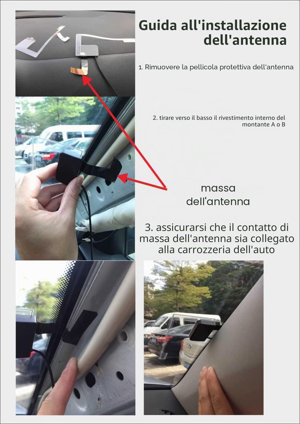 DollaTek Ricevitore radio DAB nell'antenna per auto Adattatore digitale DAB+ Sintonizzatore Box Audio USB amplificato Antenna a loop Decodifica Ricezione radio per Android