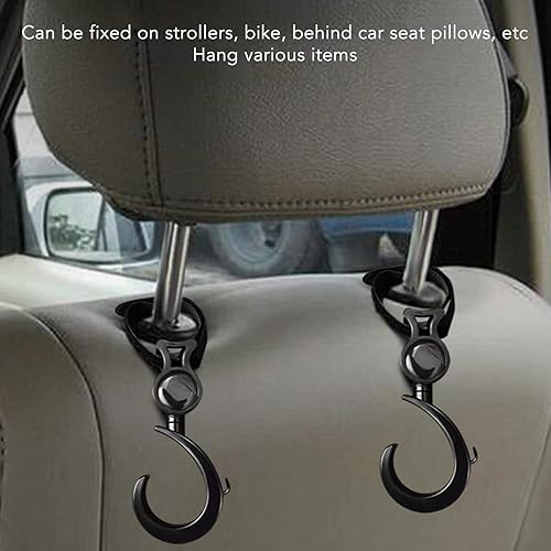 Miniatura 6 de 4 ganchos para cochecito de bebé, ganchos multifuncionales para colgar bolsas de compras, mochila, clips de gancho universales giratorios de 360