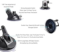 Vista 2 de Paquete de 3 soportes de montaje de succión para cámara de tablero sin juntas giratorias, adaptador para navegador GPS de automóvil, soporte base