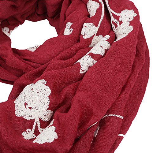 TrendsBlue Premium Elegant Lace Floral Embroidered Scarf Wrap3
