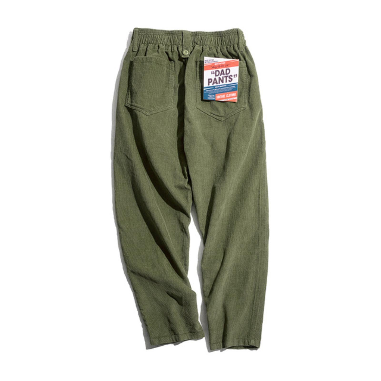 Yujun Pantaloni a Velluto a Coste Marroni Uomo Solid Harajuku Straight Pant Cargo Vintage Casual Streetwear Pantaloni da Safari Bottoms