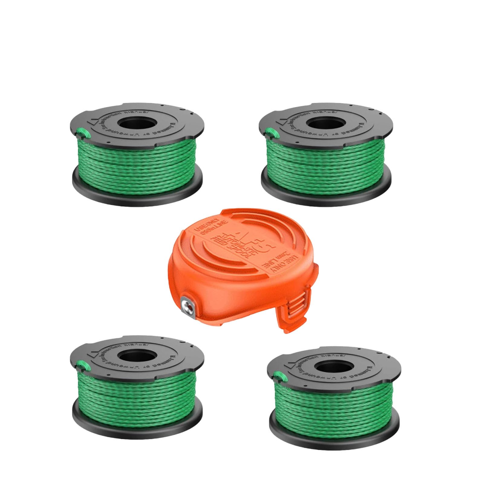 Lyshujli A6486 A6486-XJ A6482 String Trimmer Replacement Spool Compatible with the Black and Decker A6486 GL9035, GL8033, GL7033 (4 Spools + 1 Cover)