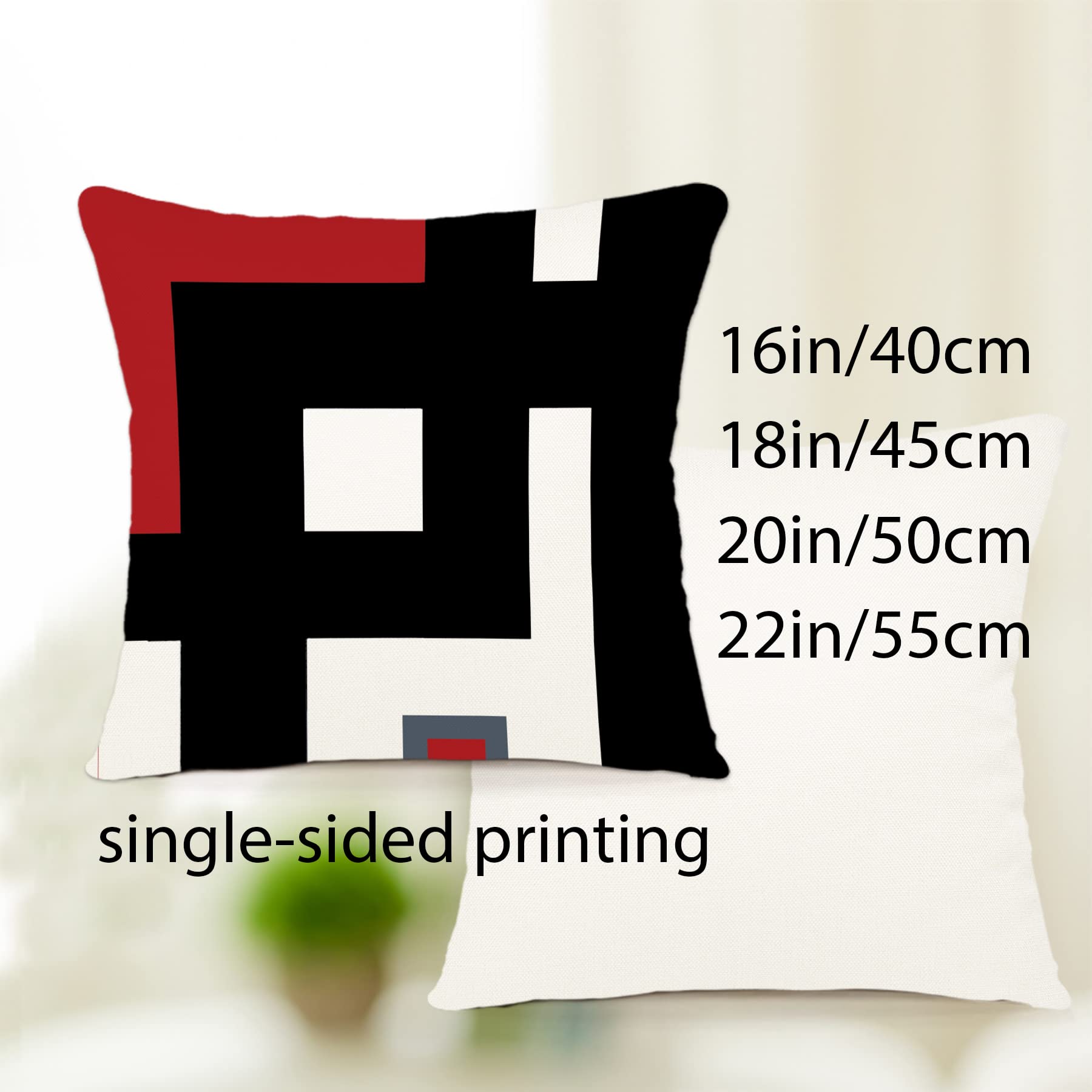 ZWJD Set di 4 Fodere per Cuscini 40x40 Copricuscini Arredo Casa Motivo Geometrico Fodere per Cuscini Decorativi in Cotone e Lino Federe per Cuscini del Divano del Divano 40x40 cm-A015