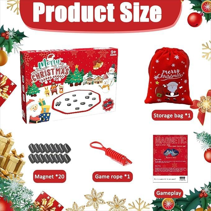 Miniatura 2 de Juego de ajedrez magnético, ajedrez magnético con cuerda, juego de mesa portátil de batalla intelectual y estrategia para noche de juegos familiares