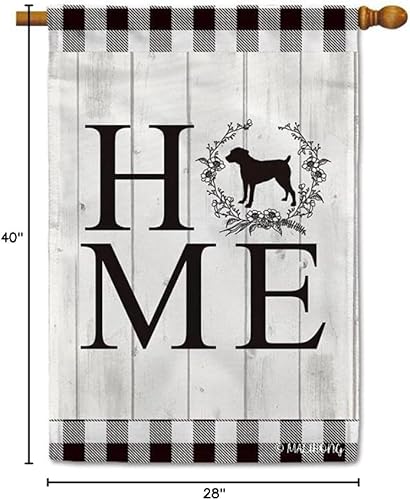 Vista 63 de Bandera de jardín para el hogar, silueta de perro, Chow Chow, búfalo, a cuadros, primavera y verano, para decoración del hogar, 12.5 x 18 pulgadas