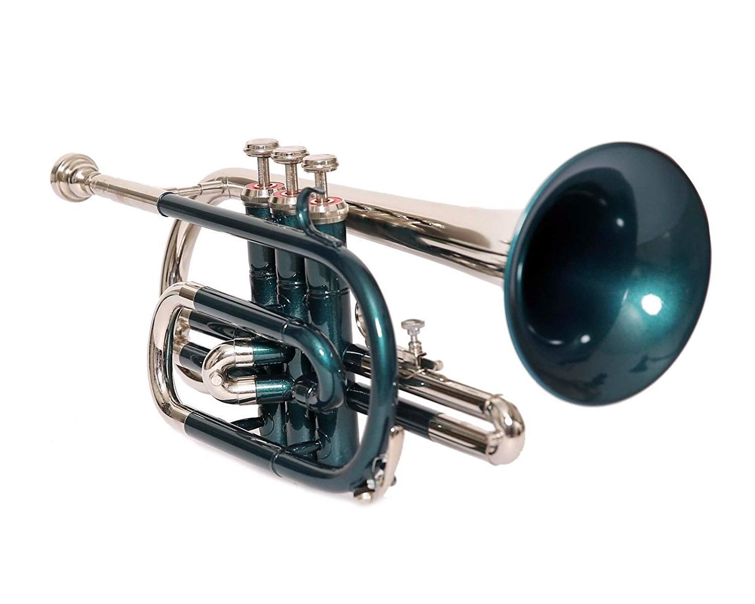 Cornet Bb Pitch Green Color + Nickel Silber mit Etui für Profis