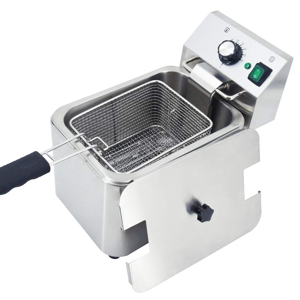 Produktbild von TAIMIKO Elektrofritteuse 4L – 2500W, 60-200°C, Edelstahl, Abnehmbare Wanne, Sicherheitsthermostat, Hitzebeständige Griffe