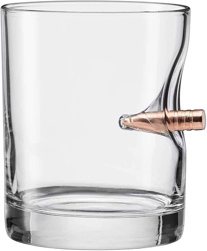 BenShot Rocks Glass with Real .308 Bullet - 11oz | Made in the USA