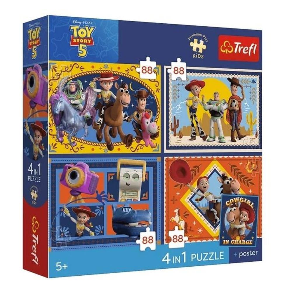 Trefl - Puzzle 4x88 Elements, Toy Story 5, 5+