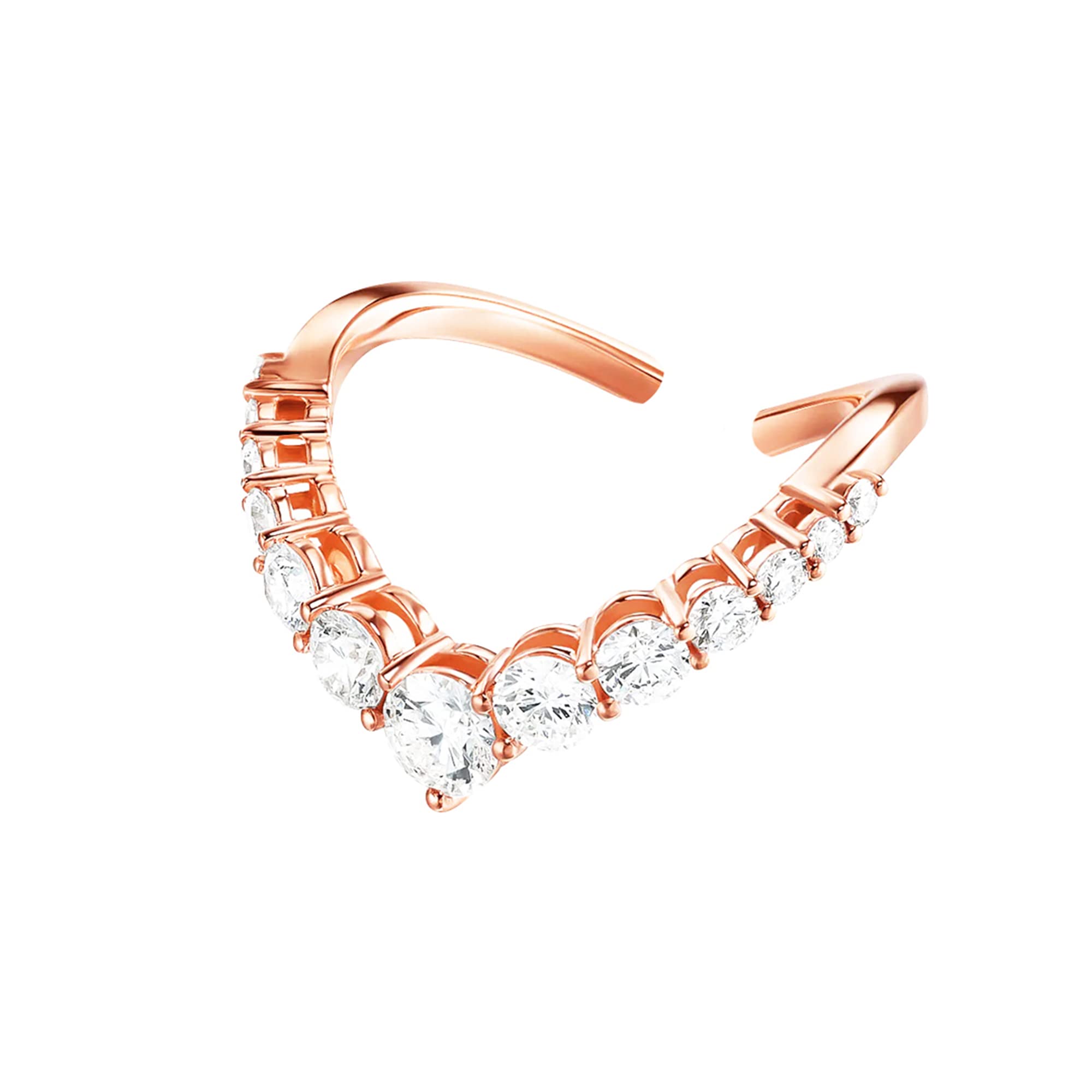 MINUTIAE Stylish Solitaire Crystal Diamond V Shaped Half Round | Adjustable Ring for Women & Girls (Rose Gold) (B0BXLDYNBD) Amazon Price History, Amazon Price Tracker